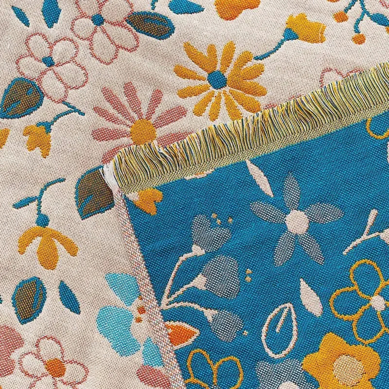 Afralia™ Country Flowers Cotton Bath Towel