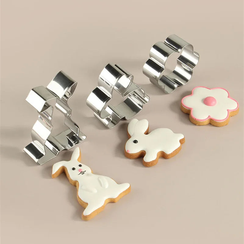 Afralia™ Easter Cookie Cutter Set for Kids Baking Party, Stainless Steel Mold - 12pcs