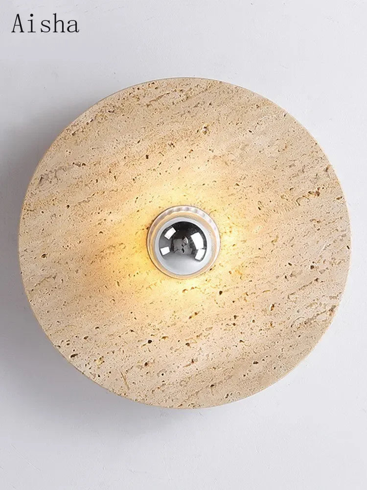 Afralia™ Retro Yellow Stone Ceiling Lamp for Home Entryway & Balcony