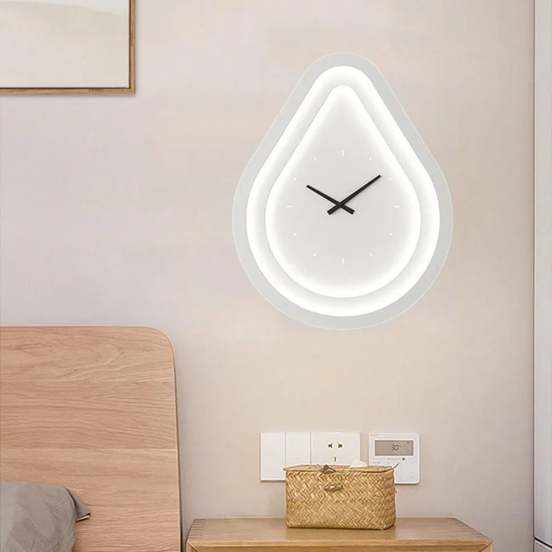 Afralia™ White Green Wall Light Clock Metal Bedroom Sconce Children's Gifts