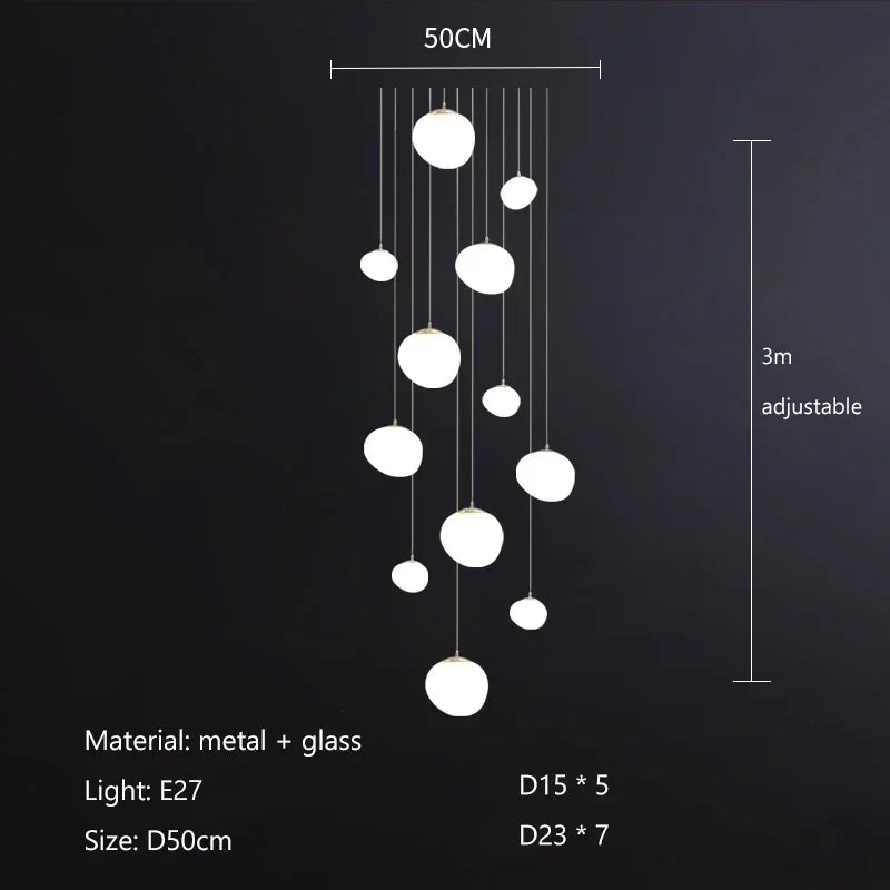 Afralia™ Glass Ball LED Pendant Lights for Home Decor, Living/Dining Room, Bar, & Stairs