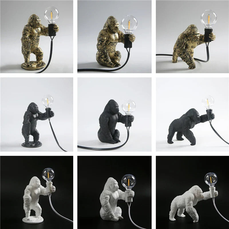 Afralia™ King Kong Resin Night Light: Customizable LED Table Lamp for Modern Living Spaces