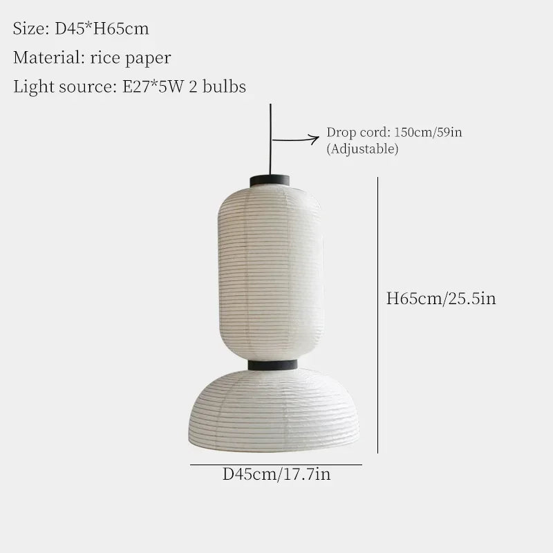 Afralia™ Rice Paper Pendant Chandelier for Living Room, Dining Room, Kitchen