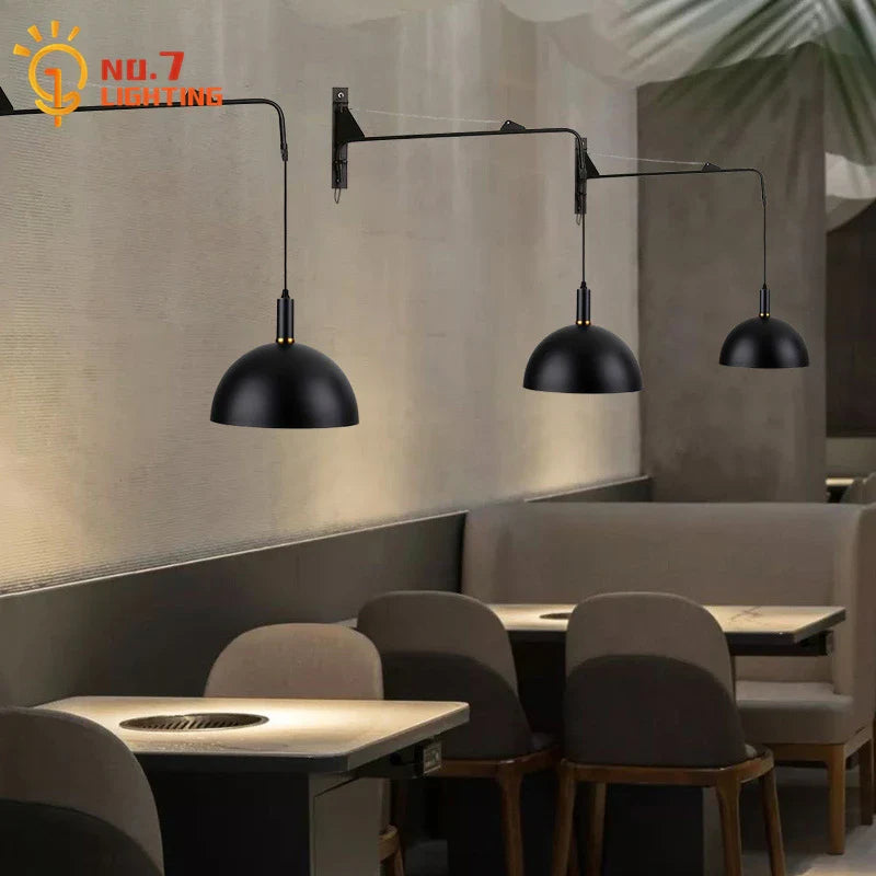 Afralia™ Gold/Black Swing Arm Wall Lamp LED E27, Adjustable & Rotatable Sconce