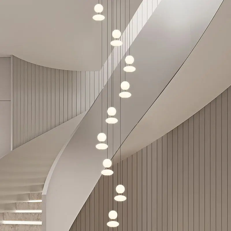 Afralia™ Nordic Modern Duplex Villa Chandelier Long Pendant Lights