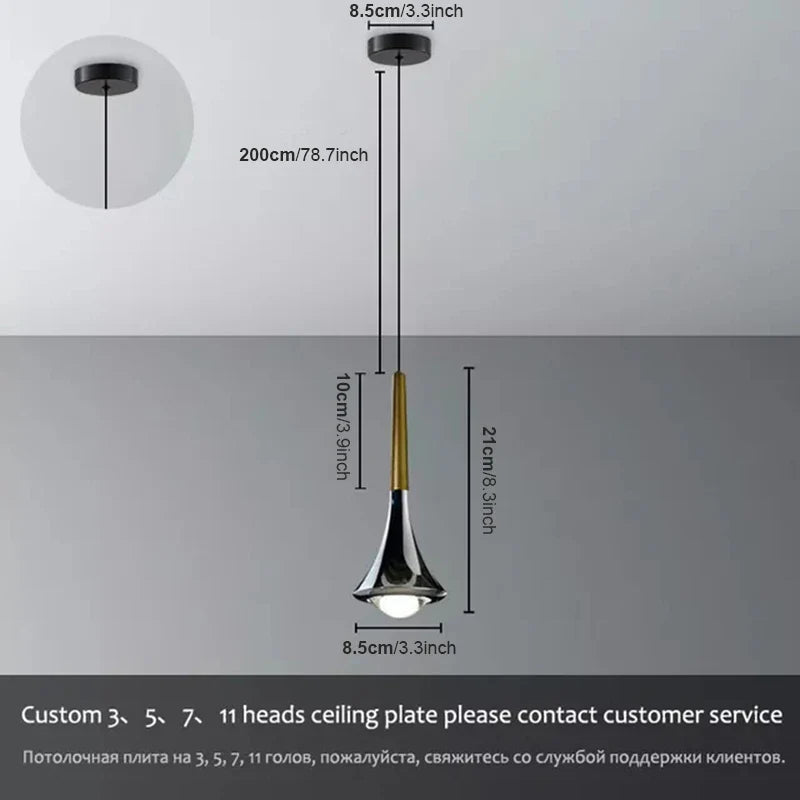 Afralia™ Nordic Lodes Rain Drop Pendant Light for Bedroom and Living Room Decor