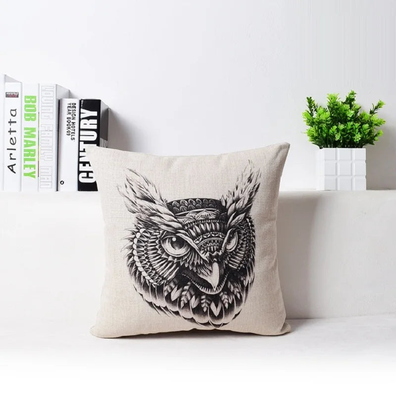 Afralia™ Modern Sketch Cotton Linen Pillowcase Sofa Cushion Cover Home Decoration