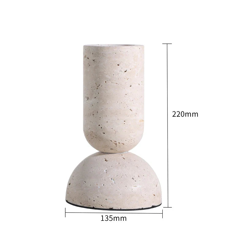 Afralia™ Archway Shape Travertine Sculpture Figurine Statue for Home Decor