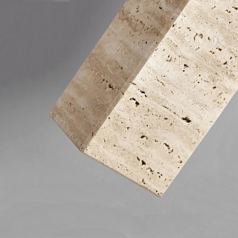 Afralia™ Yellow Travertine Marble Pendant Lamp: Nordic Stone Hanging Light for Dining Table, Kitchen, Bedside