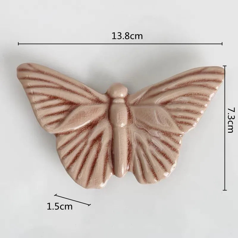 Afralia™ Ceramic Butterfly Wall Decor - 3D Papilionid Aesthetic Hanging Art