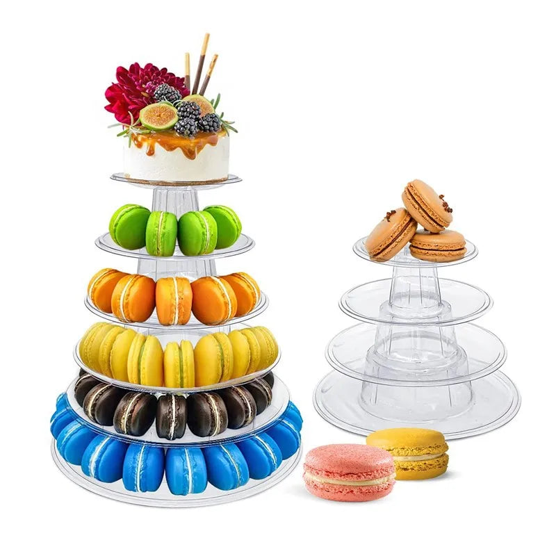 Afralia™ 6/4 Tier Macaron Tower Stand Cake Display for Wedding Birthday Baby Shower