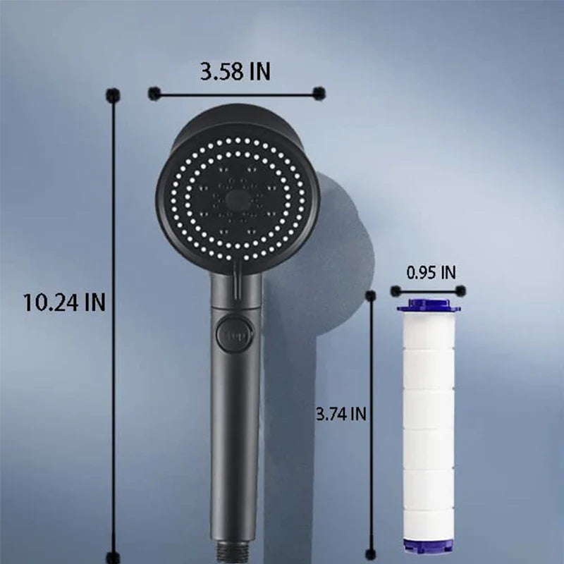 Afralia™ Turbo Shower Head 5 Modes Adjustable Water Saving Bathroom Shower