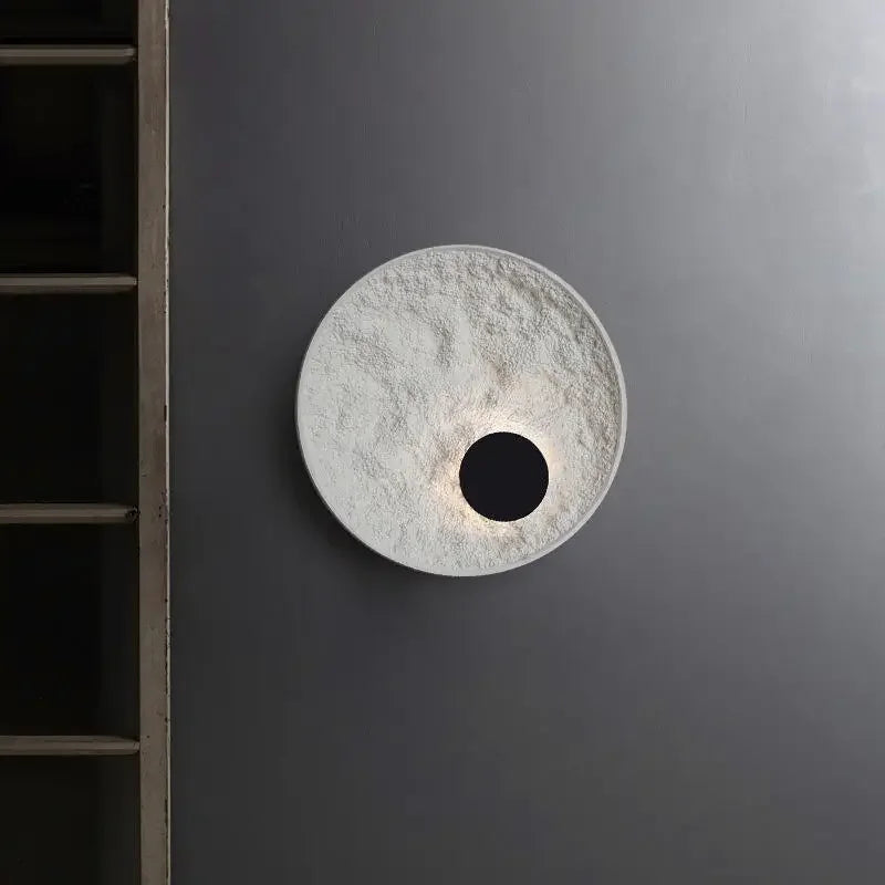Afralia™ Nordic Round LED Resin Wall Lamp - White/Black Creative Bedroom Light