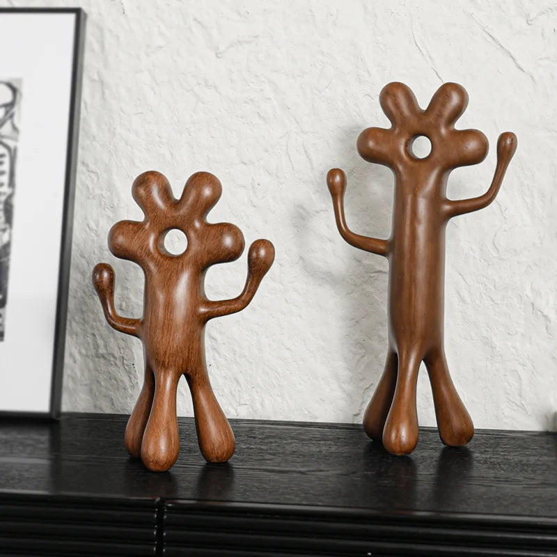 Afralia™ Abstract Flower Man Alien Sculpture Home Decor Figurine