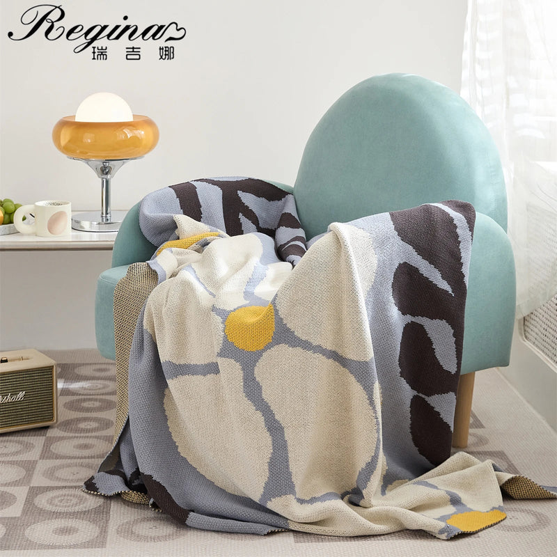 Afralia™ Floral Leaves Blanket - Soft & Warm Sofa Bed Throw