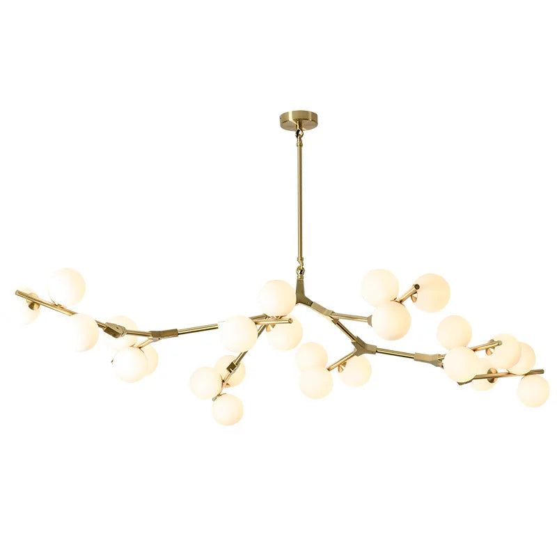 Afralia™ Nordic Gold/Black Glass Ball Chandelier Branch Pendant - Creative Molecular Design