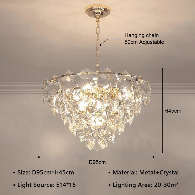 Afralia™ Crystal Gold Chandelier for Elegant Home Lighting