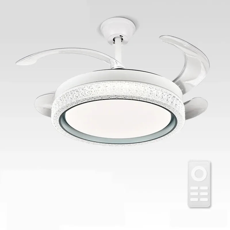 Afralia™ LED Ceiling Fan Light Remote Control, Small Decorative Fan for Home, Bedroom, Dining Room