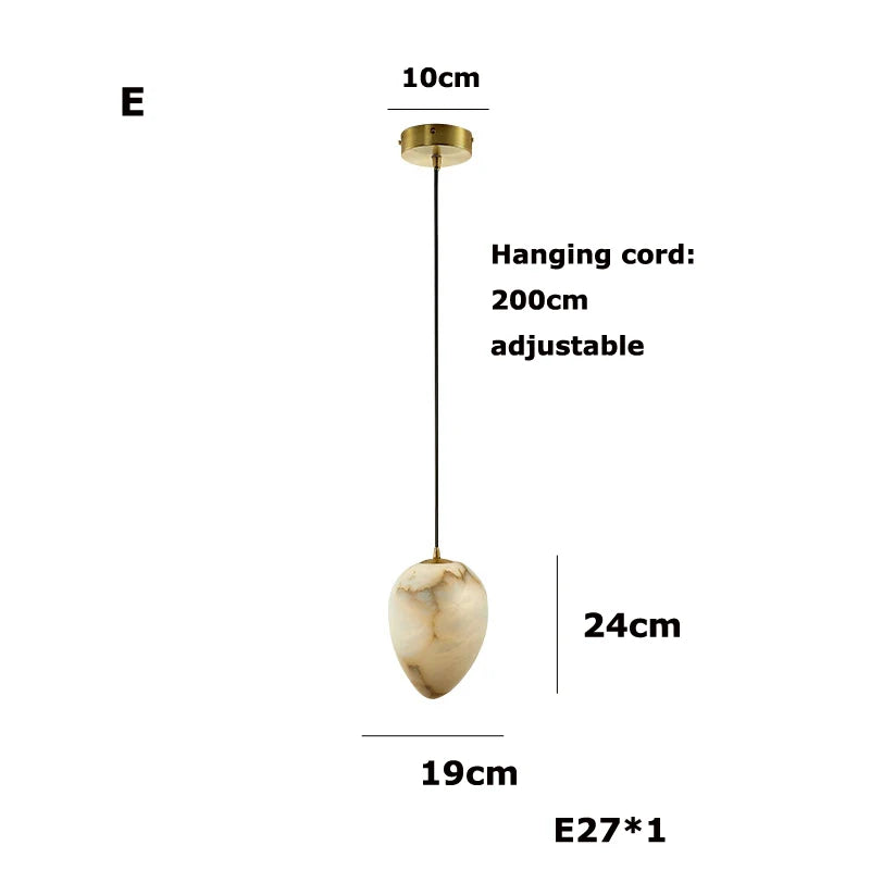 Afralia™ Geometry Marble LED Chandelier for Living Room Kitchen Island