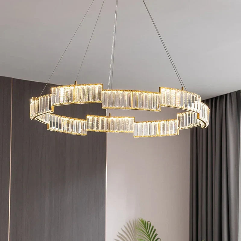 Afralia™ Crystal Pendant Chandelier: Modern Luxury LED Fixture for Living Dining Kitchen Bedroom