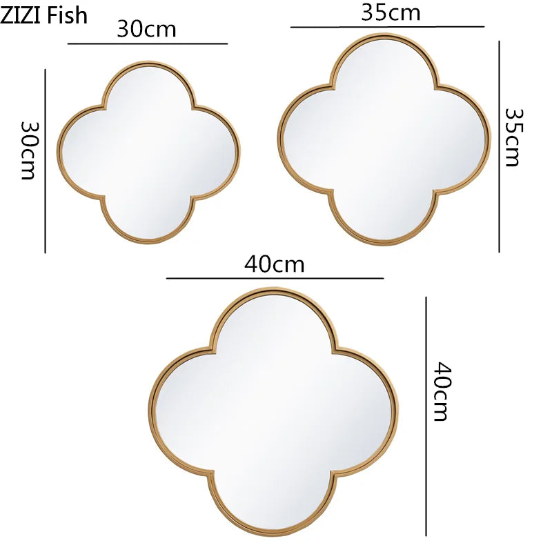 Afralia™ Mirrored Flower Wall Hanging: Elegant Gold Ornament for Christmas Home Décor