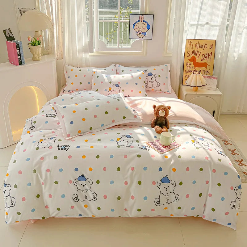 Afralia™ Cartoon Printed Bedding Sets - Soft Quilt Cover Kit for All Seasons