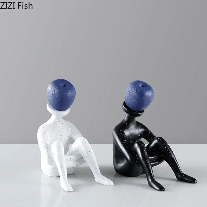 Afralia™ Abstract Thinker Resin Sculpture for Room Aesthetics Ornaments and Decor