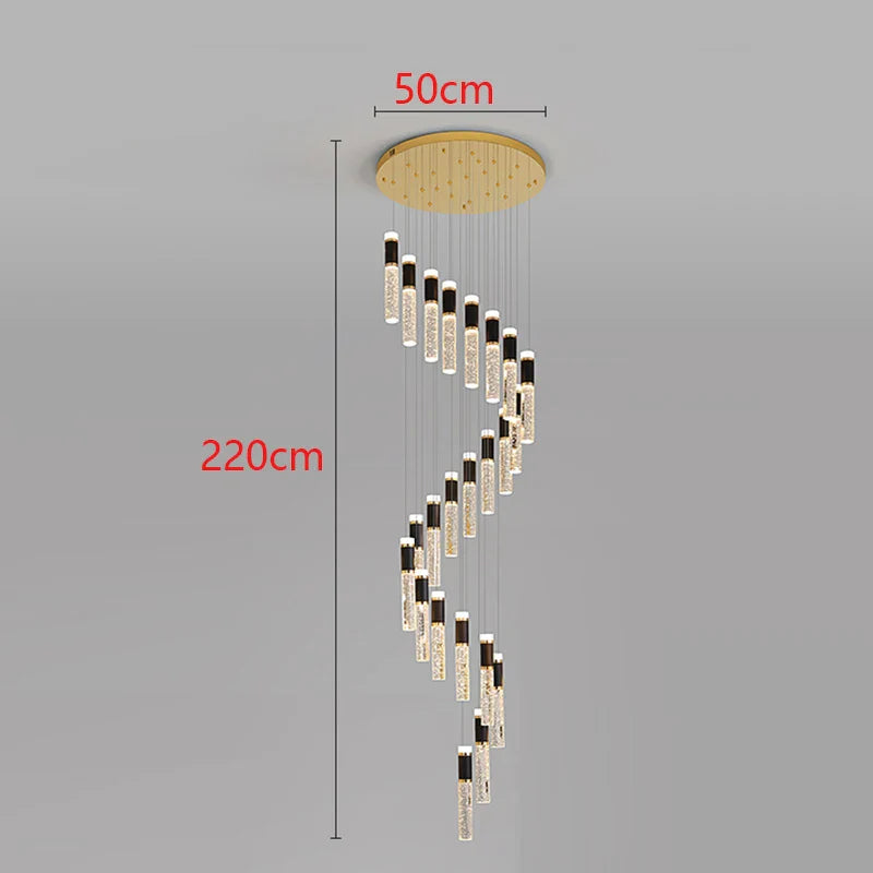 Afralia™ Modern LED Pendant Chandelier for Living Room Staircase Indoor Lighting