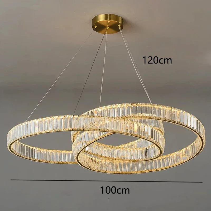 Afralia™ Modern Crystal Chandelier, Pendant Lighting for Living & Dining Room