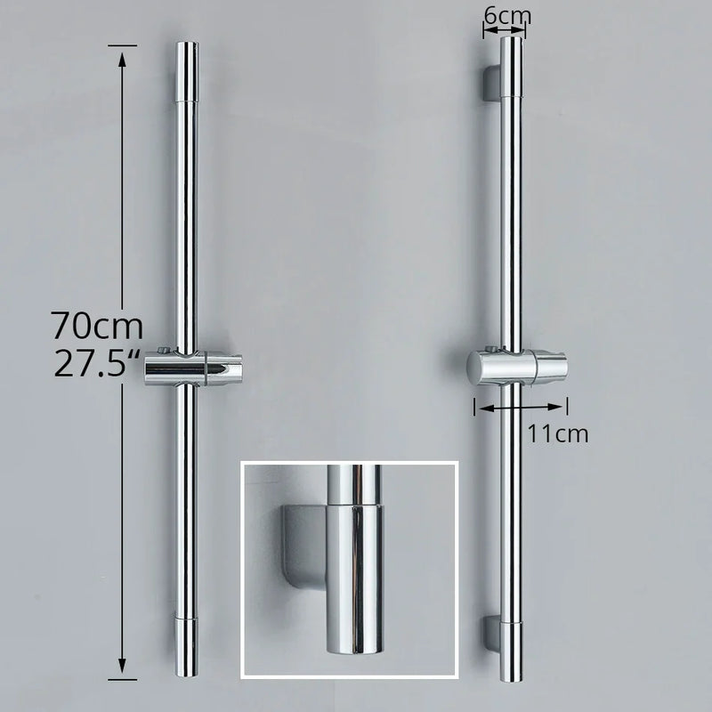 Afralia™ Shower Slide Bar 60cm Extension Hand Shower Head Rail Wall Mount Adjuster