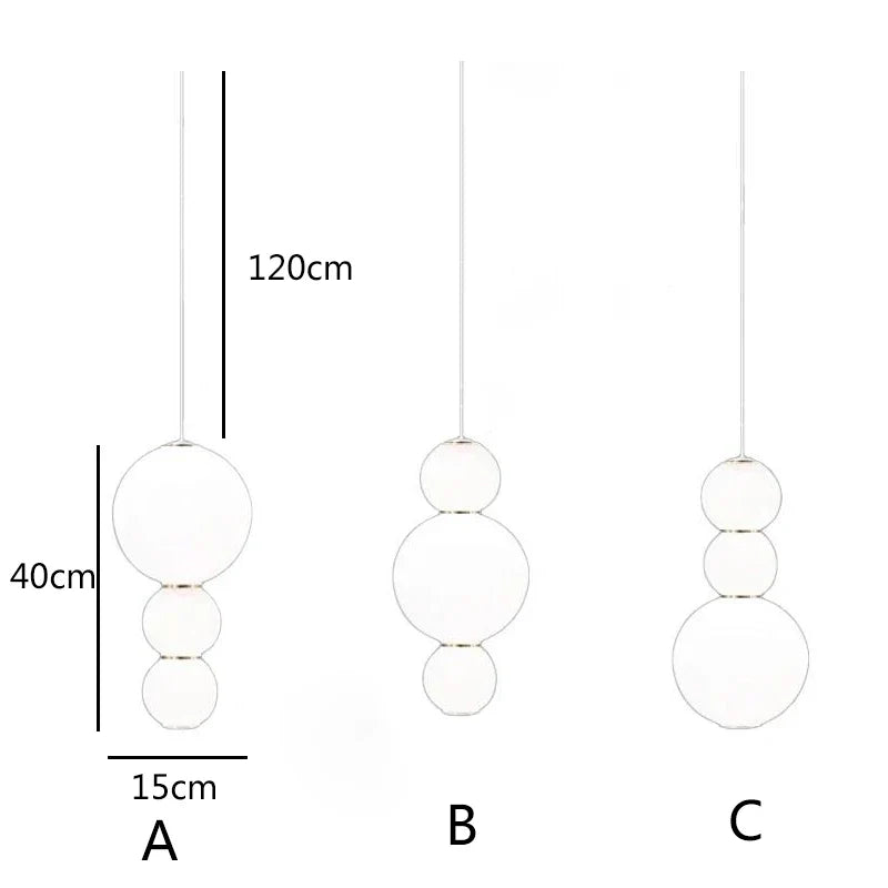 Afralia™ White Glass Ball Pendant Light: Kitchen Bubble Hanging Lamp for Decor, Living Room, Restaurant, Bar