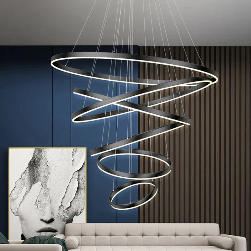 Afralia™ Modern LED Pendant Light for Living Room Dining Room Chandeliers Indoor Lighting