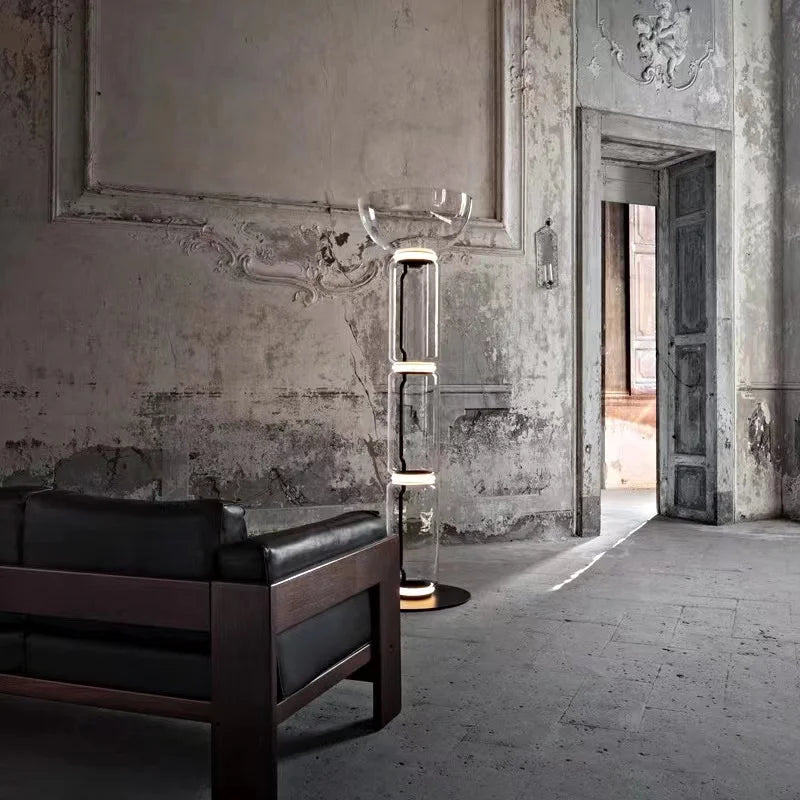 Afralia™ Clear Glass Tube Table Lamp, Modern Light Luxury Adjustable Tunnel Design