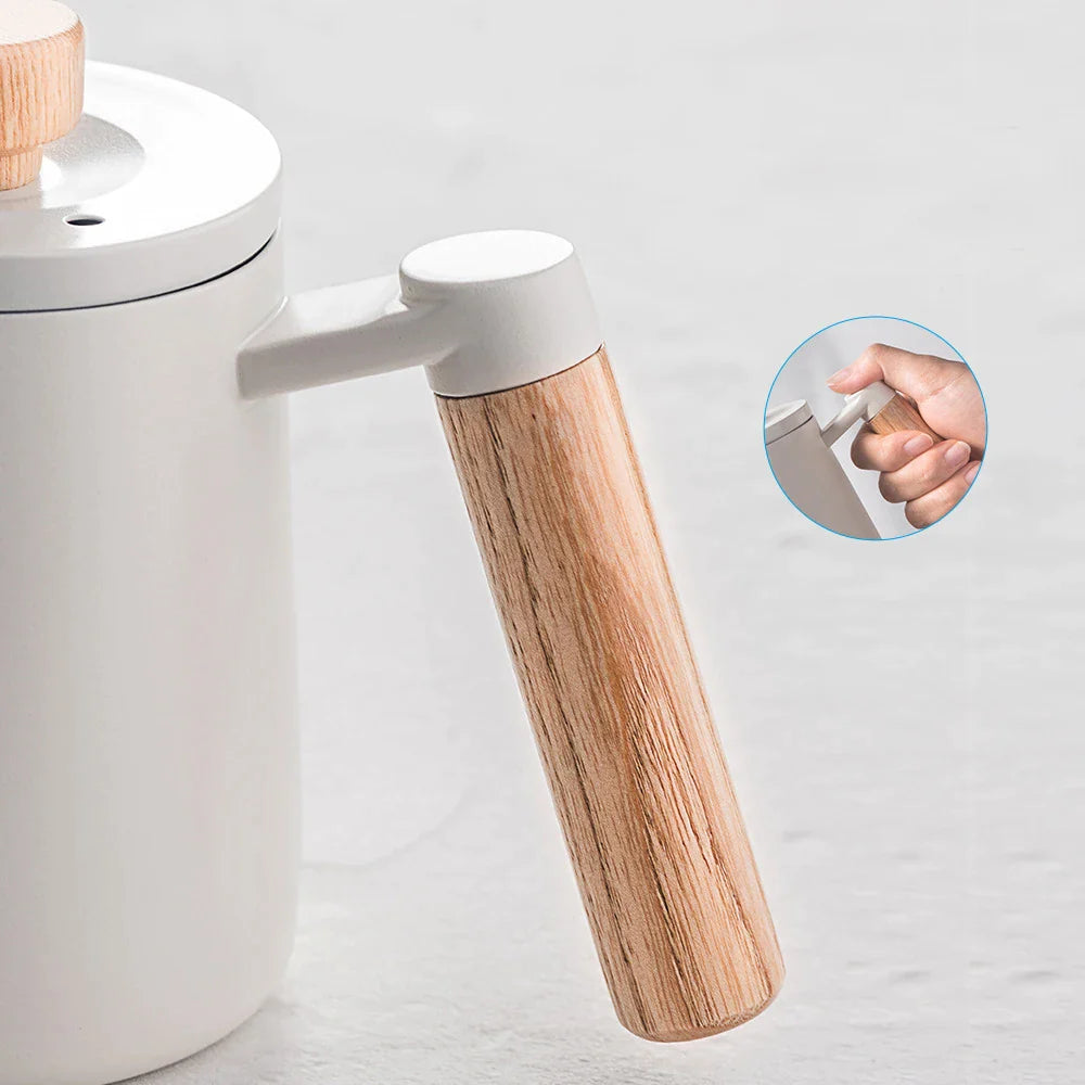 Afralia™ Stainless Steel Milk Frothing Pitcher Jug Gooseneck Kettle Pot - 600ml