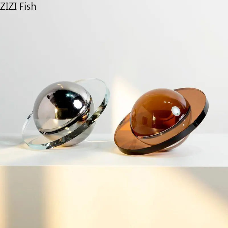 Afralia™ Crystal Planet Sculpture Ornaments: Modern Geometric Desk Decor & Crafts