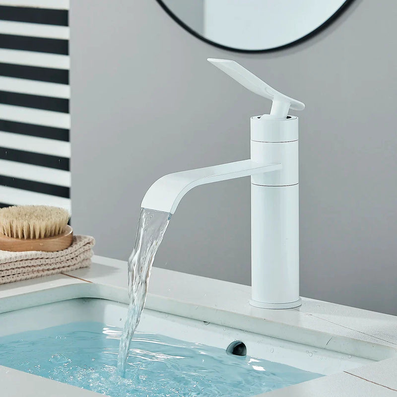 Afralia™ Basin Faucet: Hot Cold Water Mixer Tap for Bathroom Vessel Washbasin