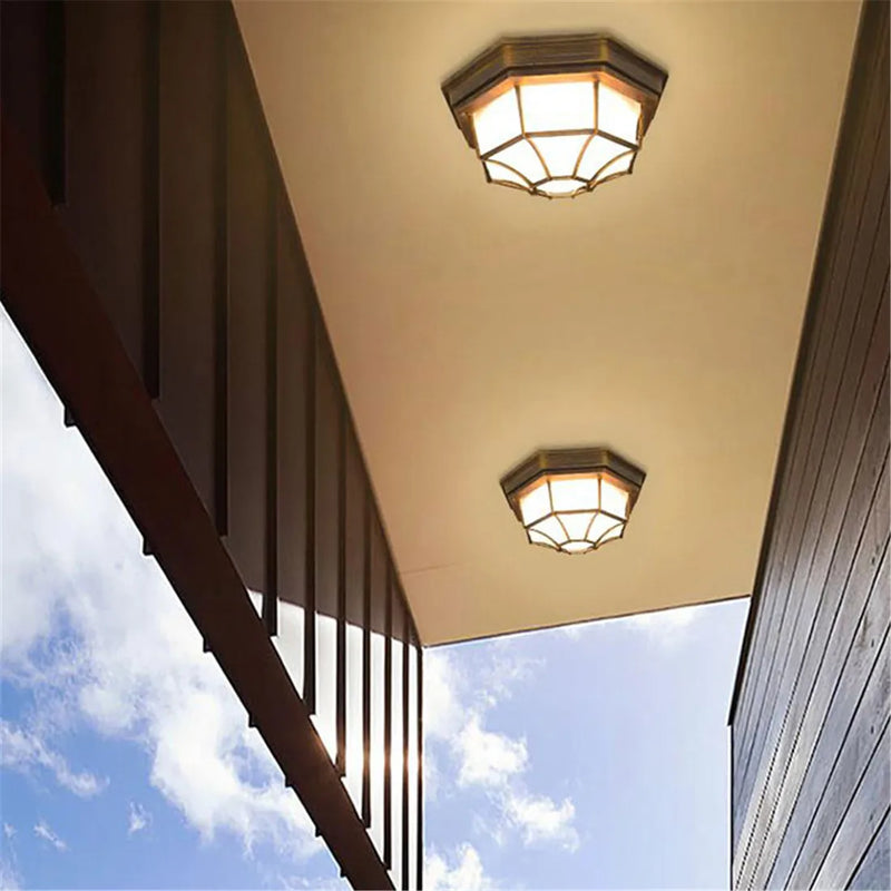 Afralia™ Outdoor Black Bronze Ceiling Light for Pathway & Balcony Lighting