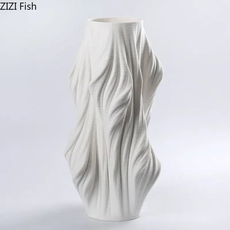 Afralia™ Ceramic Vase with Artificial Flowers for Desk Decoration and Room Aesthetics