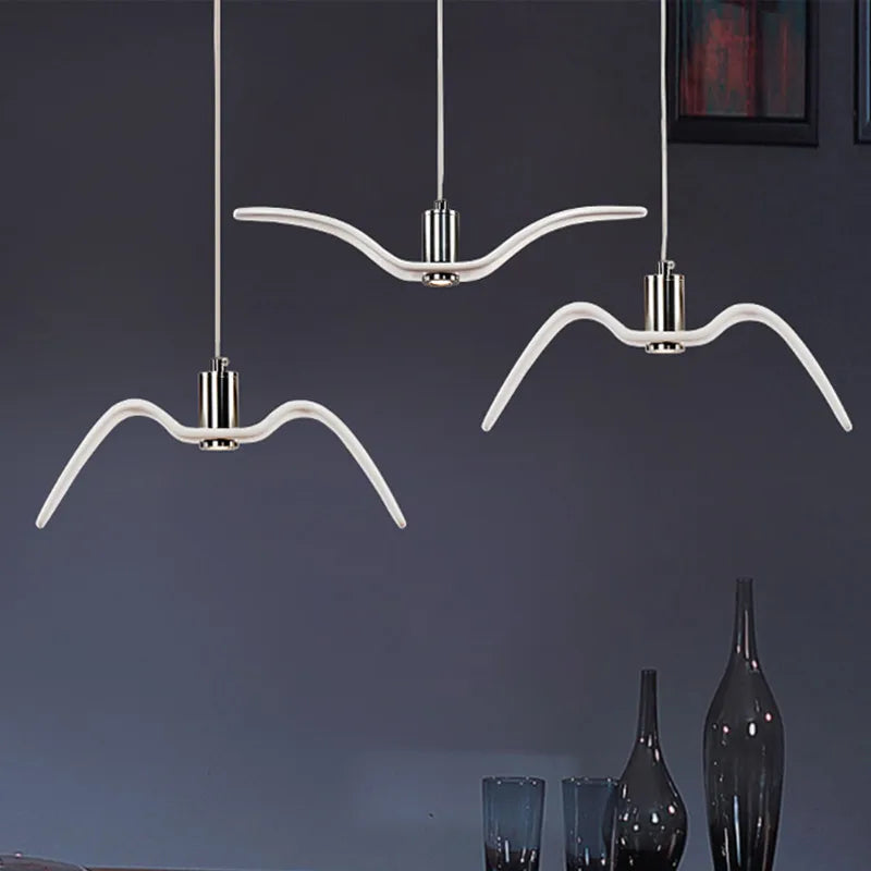 Afralia™ Seagull Nordic Bird Resin Pendant Light for Living Room, Dining, Bedroom