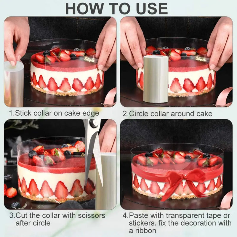 Afralia™ Transparent Acetate Cake Surround Film for Mousse Cake DIY Kitchen Bakeware