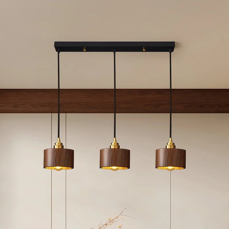 Afralia™ Wooden LED Pendant Lamp for Home & Commercial Spaces