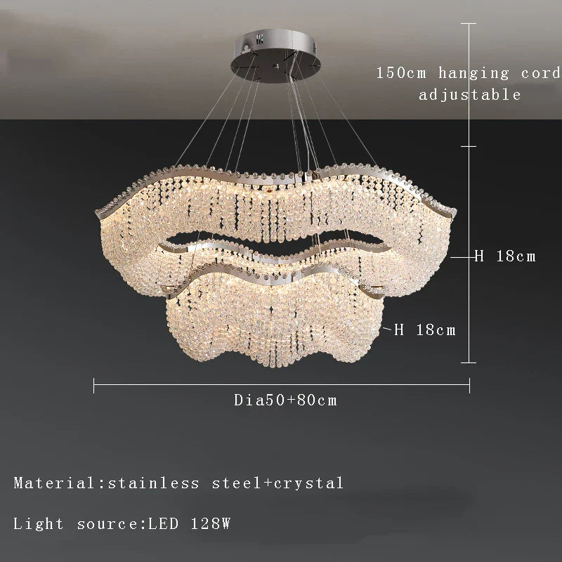 Afralia™ Crystal Bead Chandelier LED Lights for Modern Luxury Home Decor & Bedroom