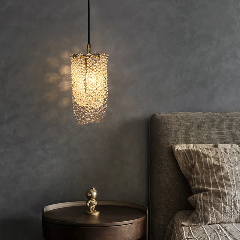 Afralia™ Crystal LED Ceiling Chandelier: Modern Trendy Bedroom Pendant Light