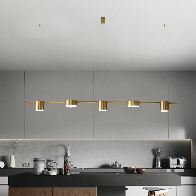 Afralia™ Modern LED Pendant Light for Home Decor & Kitchen, Black Gold Chandelier