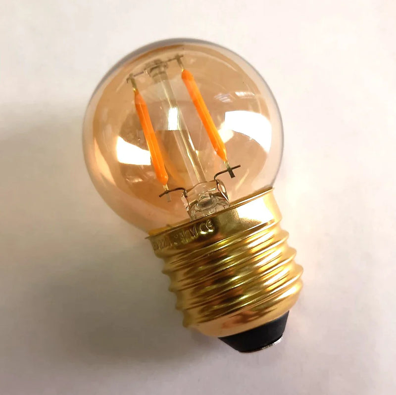 Afralia™ Amber Glass Vintage LED Bulb G40 1W E27 Base Warm White 2200K