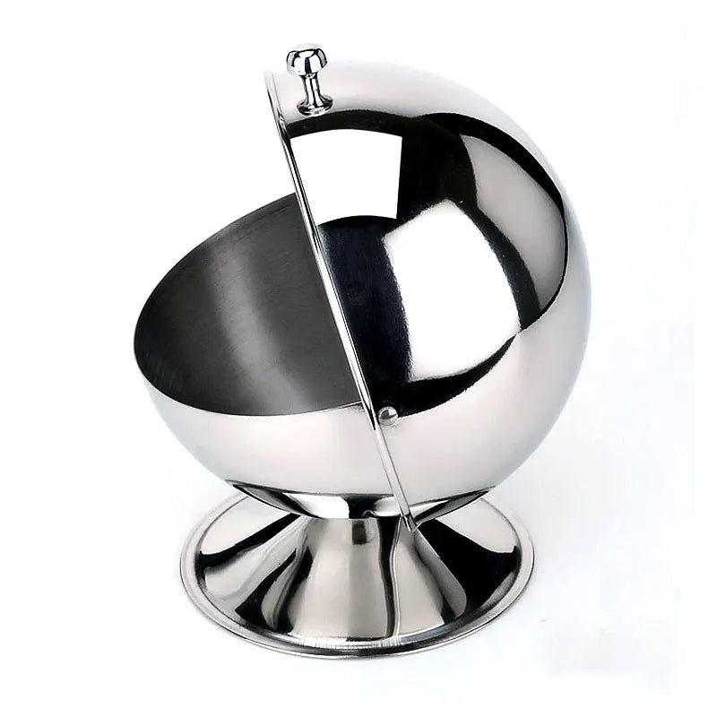 Afralia™ Stainless Steel Spherical Sugar Bowl Seasoning Spice Tank