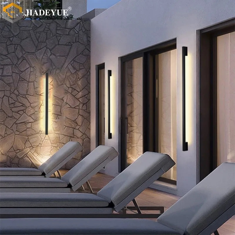 Afralia™ Outdoor LED Strip Wall Lamp for Courtyard Garden Balcony Corridor Decoration