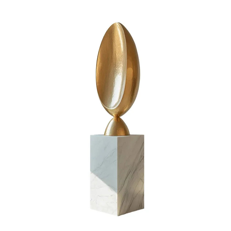Afralia™ Golden Geometric Resin Sculpture: Hollowed-out Tree Holes Twisted Statue Home Decor