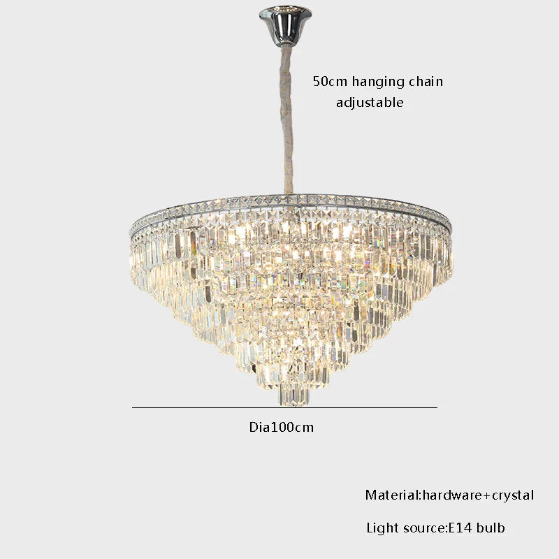 Afralia™ Clear Crystal Gold Chandelier: Modern Luxury LED Ceiling Light for Elegant Home Decor