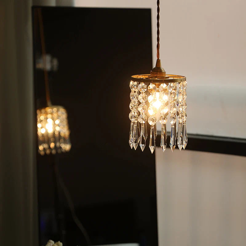 Afralia™ Crystal Brass LED Pendant Light: Modern Nordic Style, Adjustable Wire, E14 Fixture